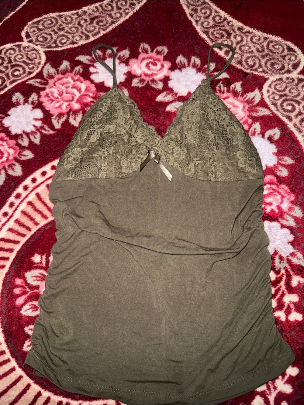 SHEIN Olive Green Lace Cami Tank